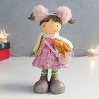 Сувенир полистоун "Девочка в розовом платье с собачкой в сумочке" 10,3х7,5х16,5 см - фото 319017930
