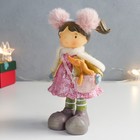 Сувенир полистоун "Девочка в розовом платье с собачкой в сумочке" 10,3х7,5х16,5 см - фото 21733790