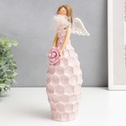 Сувенир полистоун "Девушка в розовом платье-сотах с розочкой" 9,5х8х25,5 см - фото 6678072