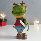 Сувенир полистоун "Оленёнок в зелёной шляпке с ёлочкой" 8,5х8х18,3 см - фото 21733813