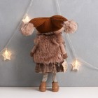Кукла интерьерная "Девочка в коричневой шубке и шапке со звёздочкой" 20х11х47 см - Фото 4