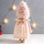 Кукла интерьерная "Девочка в розовом платье и шапочке с сердечком" 16х13х42 см - фото 21733855