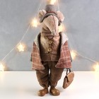 Кукла интерьерная "Дядя-мышь в клетчатом пальто с портфелем" 25х24,5х52 см - Фото 2