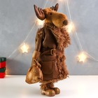 Кукла интерьерная "Лось в коричневой дублёнке с мешком подарков" 26х20х51 см - Фото 2