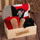 Набор подарочный Этель Courage, полотенце 70х146см и аксессуары - фото 9927986