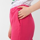 Костюм для девочки (толстовка, брюки) с НАЧЁСОМ, цвет фуксия, рост 128 см - Фото 5
