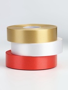 Лента для декора и подарков, МИКС белый, золотой, красный, 2 см × 45 м - Фото 4