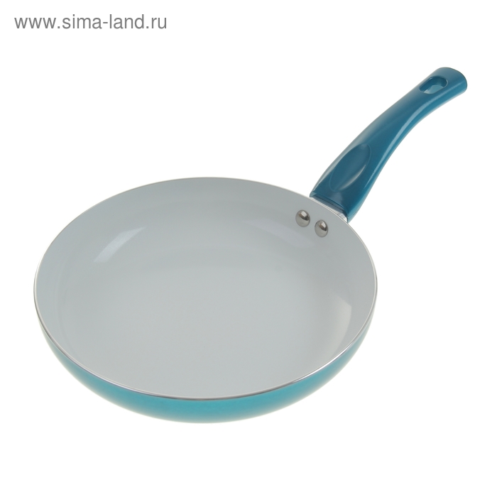 Сковорода с керамическим покрытием Доляна «Металлик», d=20 см, морская волна - Фото 1