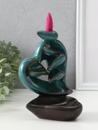 Подставка для благовоний TAKE IT EASY «Сердце», набор благовоний конусы, стелющийся дым, зелёное, 13×9×16 см - Фото 2