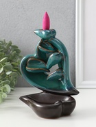 Подставка для благовоний TAKE IT EASY «Сердце», набор благовоний конусы, стелющийся дым, зелёное, 13×9×16 см - Фото 4