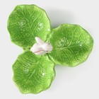 Менажница 3 ячейки Доляна «Зайка в капусте», 22,5×20,5×10 см, цвет зелёный - фото 4359702