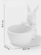 Конфетница Доляна «Зайка», 500 мл, 18.5×13.3×16.5 см, доломит, белая - Фото 2