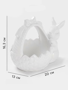 Конфетница Доляна «Зайка», 450 мл, 20×13×16.3 см, доломит, белая - Фото 2