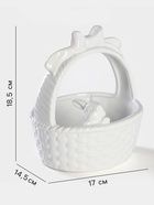 Конфетница Доляна «Зайка», 650 мл, 17×14.5×18.5 см, доломит, белая - Фото 2