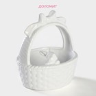 Конфетница Доляна «Зайка», 650 мл, 17×14.5×18.5 см, доломит, белая - Фото 2