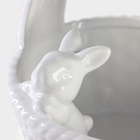 Конфетница Доляна «Зайка», 650 мл, 17×14.5×18.5 см, доломит, белая - Фото 3