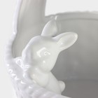 Конфетница Доляна «Зайка», 650 мл, 17×14.5×18.5 см, доломит, белая - Фото 3