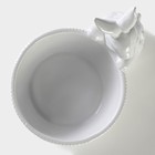 Конфетница Доляна «Зайка», 650 мл, 21.5×15.5×16.5 см, доломит, белая - Фото 3