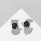 Набор значков (2 шт.) «Коты» в масках, цветной в серебре - фото 9536101