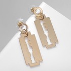 Серьги металл «Максимум» лезвие, цвет золото - Фото 6