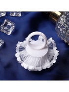 Бант для волос на резинке «Школьница», лучики, d=7 см, белый (комплект 6 шт) - фото 52266308