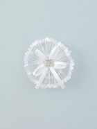 Бант для волос на резинке «Школьница», лучики серединка блеск, d=7 см, белый (комплект 6 шт) - фото 52266312