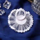 Бант для волос на резинке «Школьница», лучики роза, d=6 см, белый (комплект 6 шт) - фото 52381905