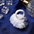 Бант для волос на резинке «Школьница», волнушка, d=6 см, белый - Фото 3