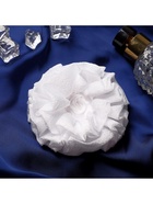 Бант для волос на резинке «Школьница», волнушка роза, d=11 см, белый - Фото 3