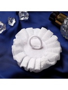 Бант для волос на резинке «Школьница», волнушка роза, d=11 см, белый - Фото 4