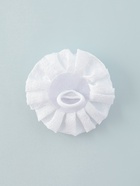 Бант для волос на резинке «Школьница», волнушка роза, d=11 см, белый - Фото 6