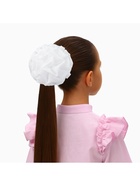 Бант для волос на резинке «Школьница», волнушка классика, d=11 см, белый - Фото 2