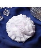 Бант для волос на резинке «Школьница», волнушка классика, d=11 см, белый - Фото 3