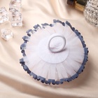 Бант для волос на резинке «Школьница», волнушка горошек синие края, d=11 см, сине-белый - Фото 3