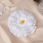 Бант для волос на резинке «Школьница», ромашка капельки, d=11 см, белый (комплект 6 шт) - фото 51076696