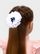 Бант для волос на резинке «Школьница», капельки синий бант, d=11 см, сине-белый (комплект 6 шт) - фото 24315571