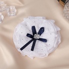 Бант для волос на резинке «Школьница», капельки синий бант, d=11 см, сине-белый (комплект 6 шт) - фото 51076697