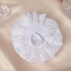 Бант для волос на резинке «Школьница», капельки синий бант, d=11 см, сине-белый (комплект 6 шт) - фото 51190930