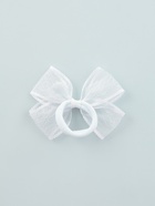 Бант для волос на резинке «Бантик», кружевной край полоски, 9 см, белый (комплект 6 шт) - фото 52266327