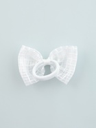 Бант для волос на резинке «Бантик», хрусталь клетка, 9 см, белый (комплект 6 шт) - фото 52266330