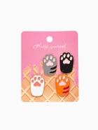 Набор значков (4 шт.) «Лапки» кошачьи, цветной в золоте - Фото 2