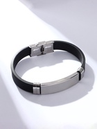 Браслет унисекс «Стиль» плавность, цвет чёрный с серебром, 20.5 см  (артикул 7986102)  большой выбор товаров оптом и в розницу по низким ценам с доставкой