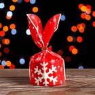 Пакет полиэтиленовый подарочный новогодний с ушками «Снежинка», 13×23 см - Фото 2