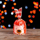 Пакет полиэтиленовый подарочный новогодний с ушками «Мишка», 13×23 см - Фото 2