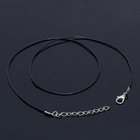 Шнурок каучуковый, неполый, 45см, d=1мм, цвет чёрный в серебре - фото 9928998