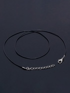 Шнурок каучуковый, неполый, 45 см, d=1 мм, чёрный в серебре - Фото 3