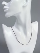 Шнурок каучуковый, неполый, 45 см, d=1 мм, чёрный в серебре - Фото 2