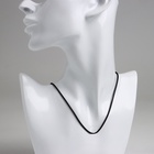 Шнурок каучуковый, неполый, 45 см, d=2 мм, чёрный в серебре - Фото 2