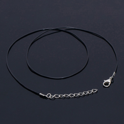 Шнурок каучуковый, неполый, 50 см, d=1 мм, цвет чёрный в серебре