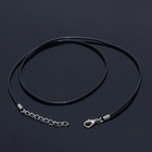 Шнурок каучуковый, неполый, 50 см, d=2 мм, цвет чёрный в серебре - фото 319018965